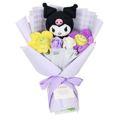 Kuromi Smile Doll Bouquet, Lila, Beliebtes Spielzeug für koreanische Kinder