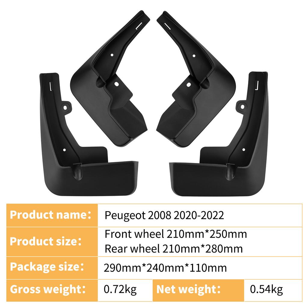 Suitable for Peugeot 2008 2020-2026 fender tiles front and rear car accessories off-road