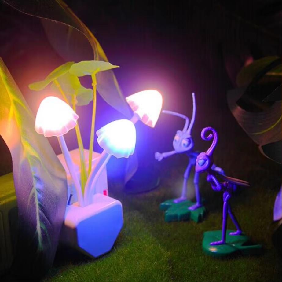 

Novelty Mushroom Fungus Night Light & 85-265V Induction 220V Dream Lights Luminaria Water Ac110V Grass Led Lamp Us Plug Eu