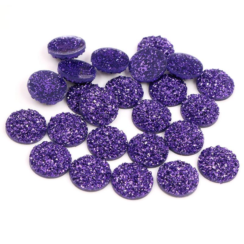 40 Stück/Los 8mm 10mm 12mm Mixfarben Druzy Naturstein Konvex Flachrücken Harz Cabochons DIY Schmuckherstellung Zubehör Zubehör