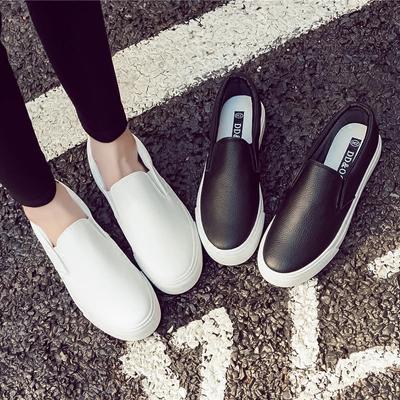 Popular  Women's Loafers Leather Spring Trend Casual Flats Female New Popular Slip-on Platform Vulcanized Shoes Women Sneakers