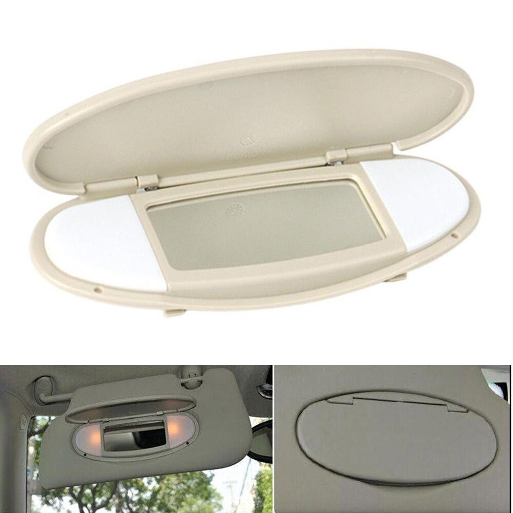 Sun Visor Mirror Cover 1 Pcs Beige Car Accessories