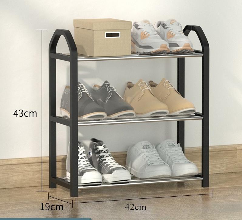 Multi-layer Assembly Simple Shoe Rack, Dustproof Storage Shoe Cabinet Dormitory Home Solid Metal Shoe Rack