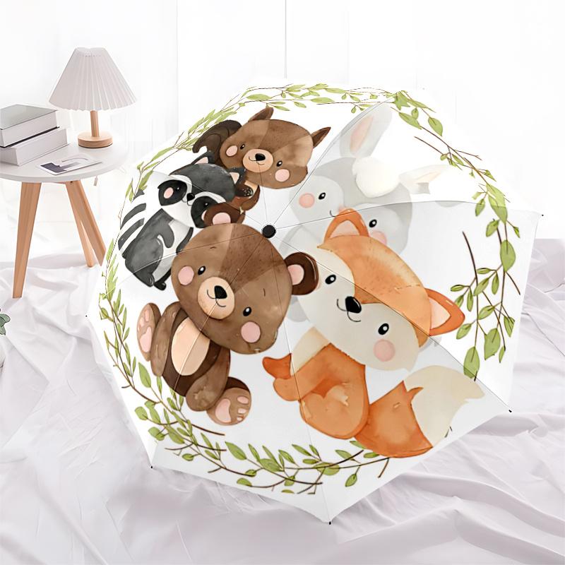1pc Adorable Animals Automatic Umbrella , Portable Compact Umbrella for Men & Women, Valentine s Day Mother s Day Gift.A001