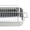 Plat à Rôtir 42cm Avec Grille Acier Inoxydable Rectangulaire Plat à Four Ustensiles de Cuisine Plat à Rôtir Poulet Plateau de Cuisson Four