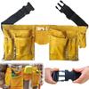 Mellbo Tool Gardening Genuine Large Work Tool Measuring Clip Pouch, Pouch, Belt, Leather, Multifunctional, Capacity, Pockets, Bag, Holder,