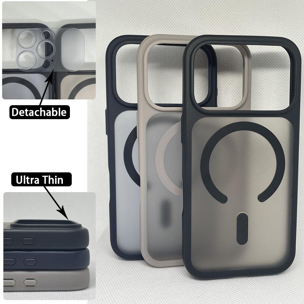 Convert To 17 Series Frosted Matte Hard Magnetic Case For For Iphone 17 16 1 14 Pro Max Phone For  Lens Detachable Cover