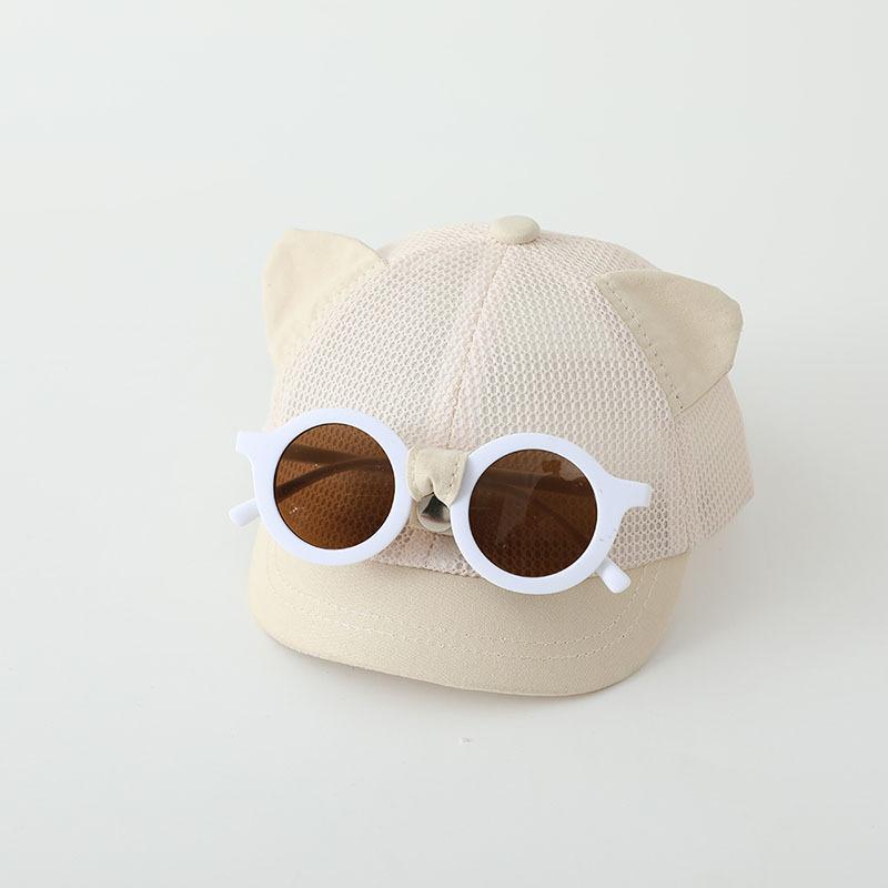 Cute Baby Baseball Cap With Detachable Sunglasses Summer Mesh Infant Duck Tongue Cap Kids Boys Girls Sun Hat