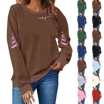 Ladies' Loose Comfortable Casual Fashionable Christmas Printed Hooded Sweatshirt