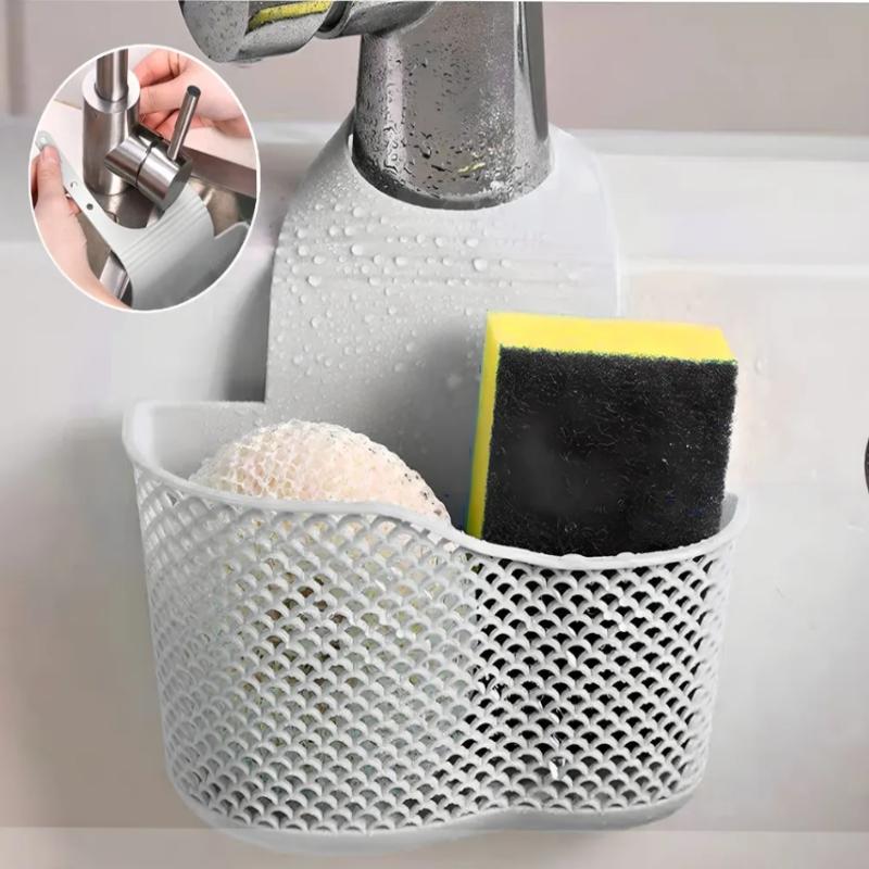 Sink Draining Hanging Basket Adjustable Kitchen Accessories Sink Bag Soap Sponge Shelf Faucet Holder For Bathroom
