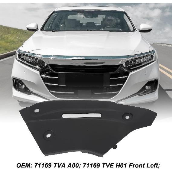 Front Grille Cover Protective Impact Resistant OEM Standard Plastic Precise Fit Lightweight for Accord 2018 to 2022 (71169 TVA A00 Front Left)