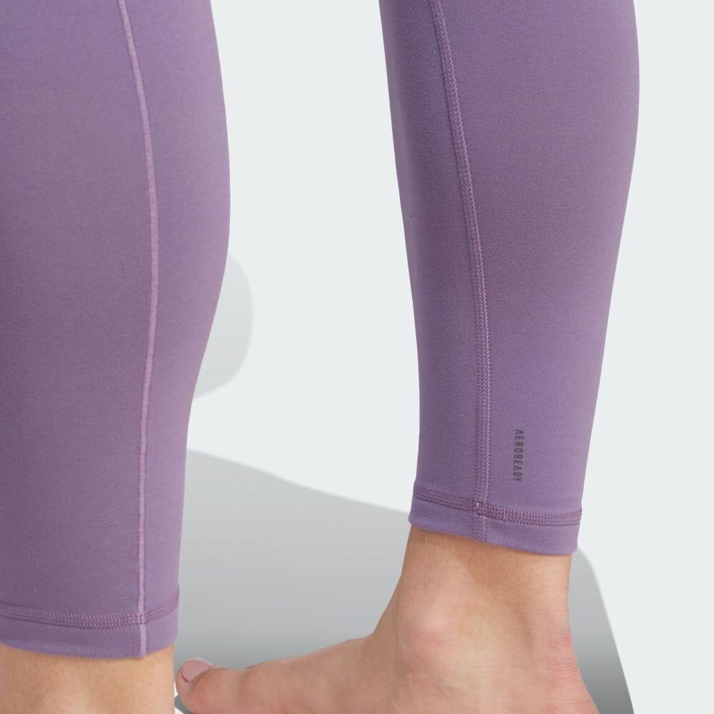 Adidas High-Waist Slim-Fit Fitness Pants Women Bottoms Purple IJ9361