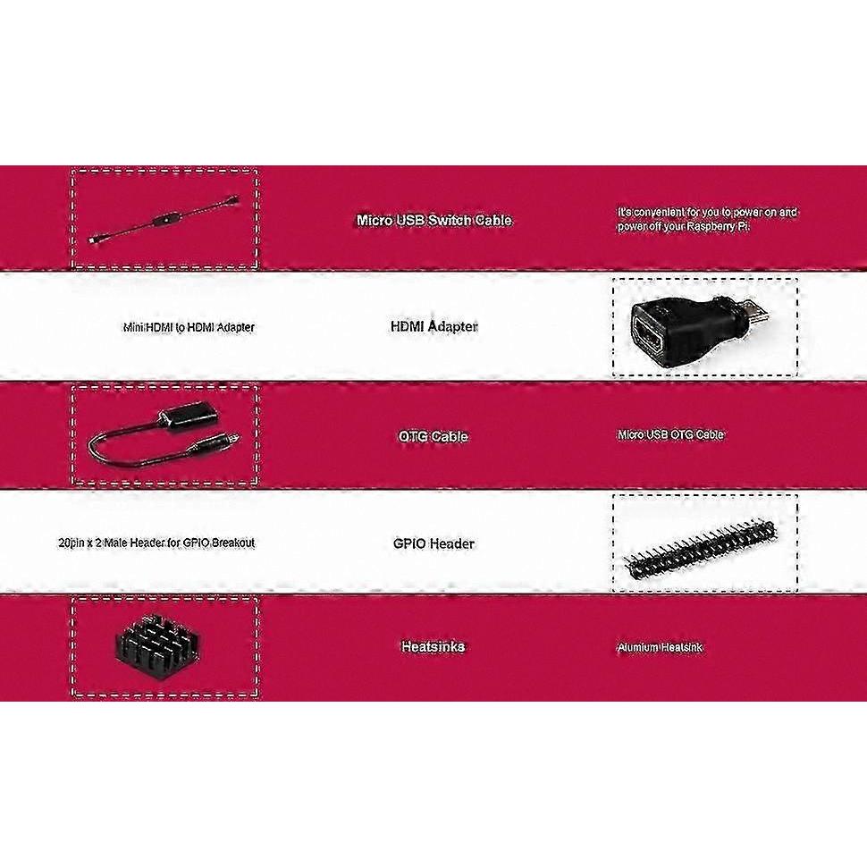 Raspberry Pi Zero 2 W/Zero W Starter Kit with Acrylic Case, GPIO Header, HDMI Adapter, OTG Cable