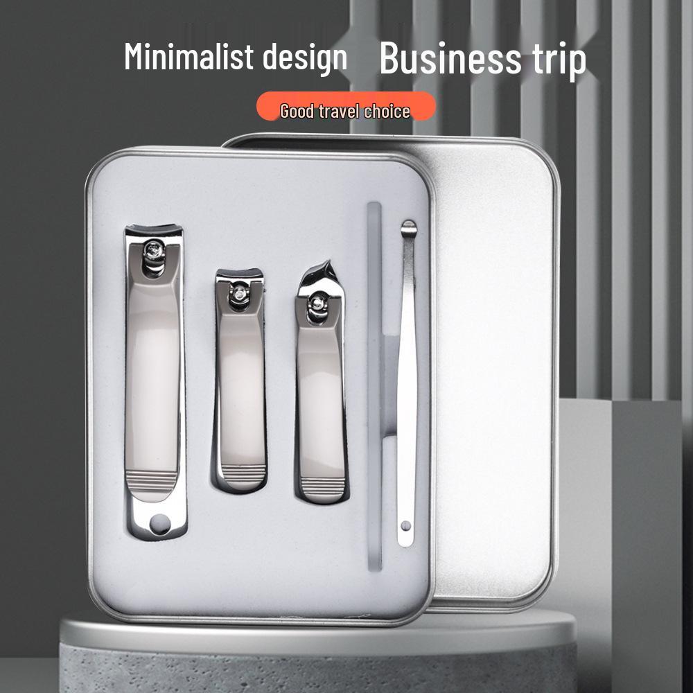5-Piece Stainless Steel Nail Clipper & File Set with Portable Tin Gift Box