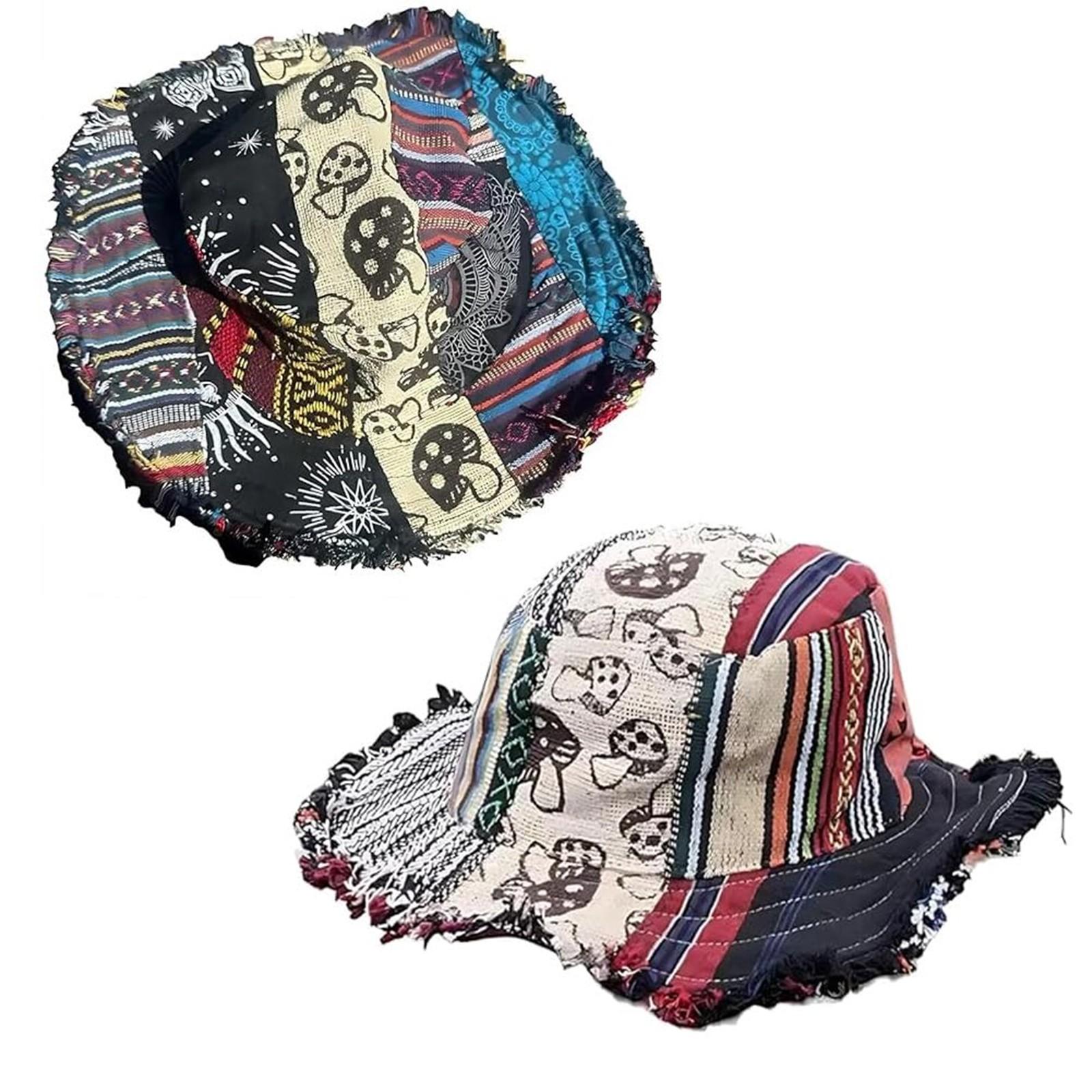 

Разноцветная конопляная шляпа со скрытым карманом One Size