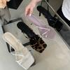 Fashion 2025 New Summer Women Clip Toe Slippers Fashion Dress Slide Shoes Ladies Elegant High Heel Footwear