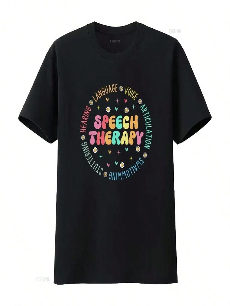 Sprachtherapeut T-Shirt SLP Pathologie Pullover Lehrer Abschluss Vintage Gewaschen Designer Kleidung Herren Atmungsaktiv
