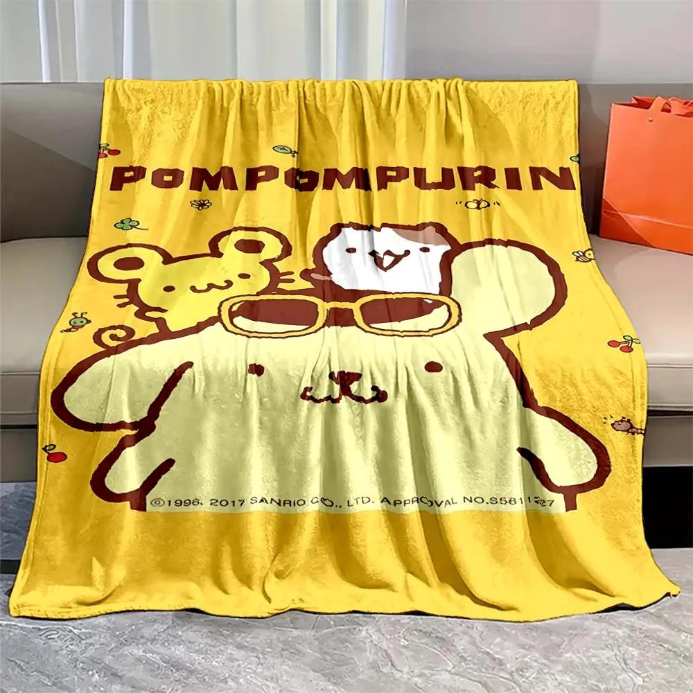 Pom Pom Purin Printed Blanket Kawaii Dog Cartoon Flannel Fluffy Soft Blanket for Adult Plush Sofa  Picnic Beach Towel