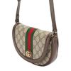 Gucci Ophidia Distressed Double G Logo Old Flower All Over Print Canvas and Leather Shoulder Crossbody Bag Mini Women's Brown