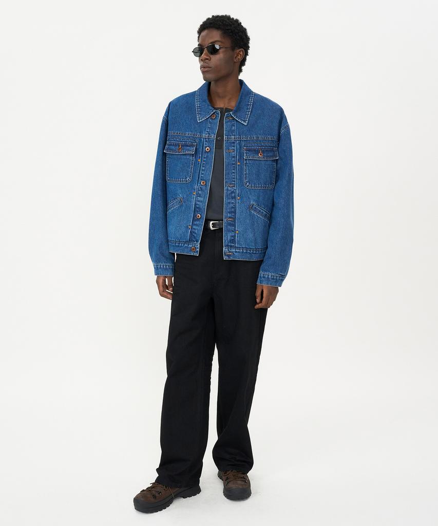 INSILENCE Embossed Washed Pants Black