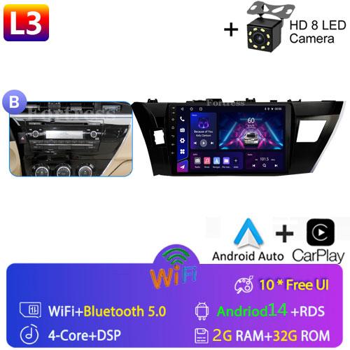 Android 14 2 Din Car Radio for Toyota Corolla Ralink 2014-2016 Multimedia Video Player Navigation MP5 Stereo Carplay Head Unit