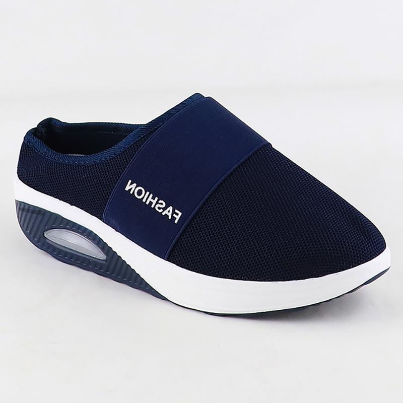 

Модные женские слипоны с амортизирующей стелькой, ортопедические диабетические женские туфли на платформе, мюли, легкие сетчатые тапочки на танкетке, женские кроссовки 35