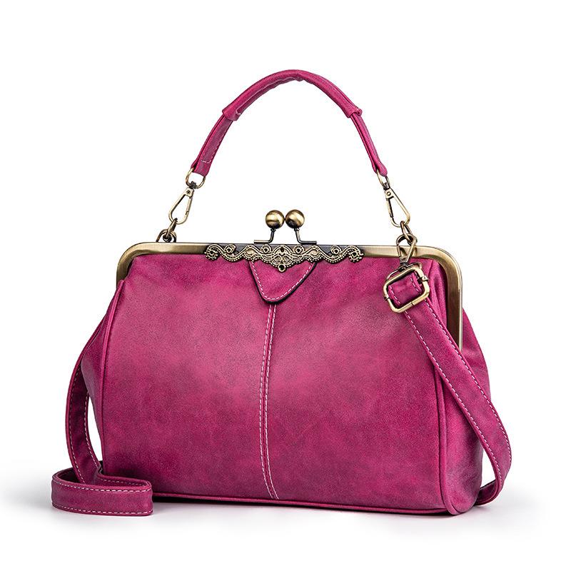 Women s British Retro Frosted Leather Shoulder & Crossbody Bag - Spring/Summer 2026 розы красного