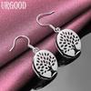 925 Sterling Silver Tree Shaped Pendant Earrings Wedding Jewelry