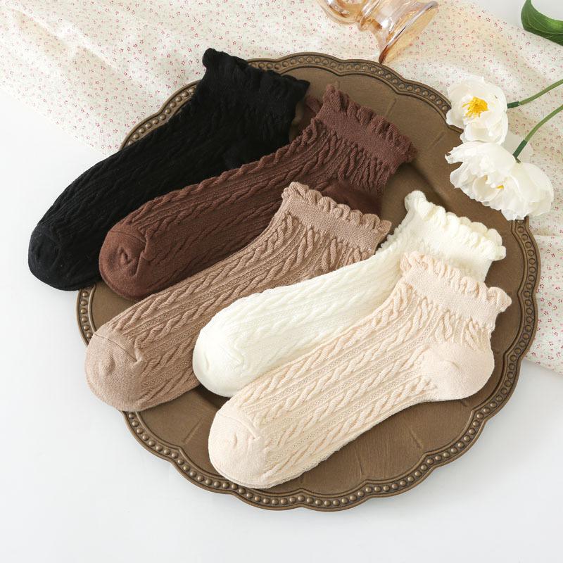 5/10 Pairs Women Mesh Lace Low Cut Socks Cute Breathable Casual Short Socks Spring Summer