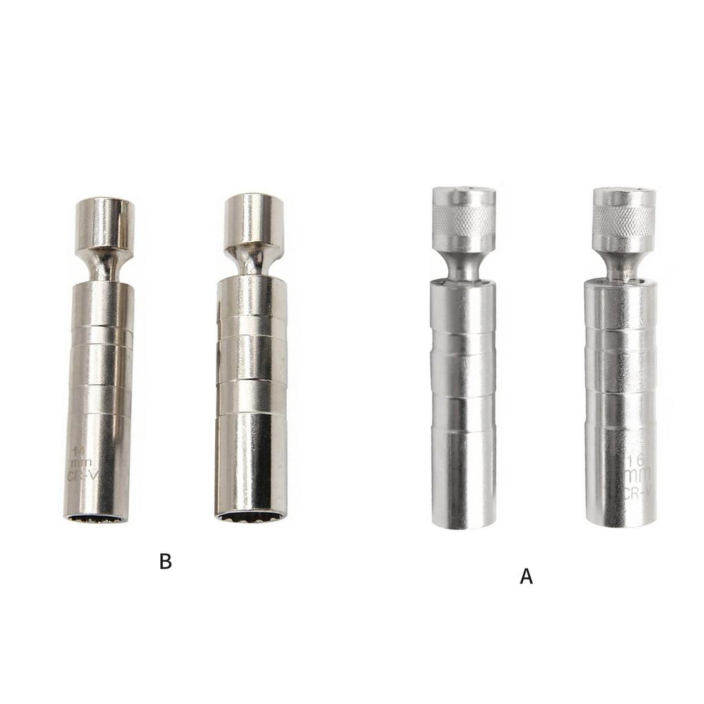 1 Pair Spark Plugs Socket Set 360 Degree Swivels Magnetic Socket Removal Tool Thin Walled Spark Plugs Tool Universal Joint