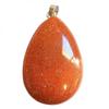 Large Teardrop Pendant In Goldstone Synth 4cm High + Chain