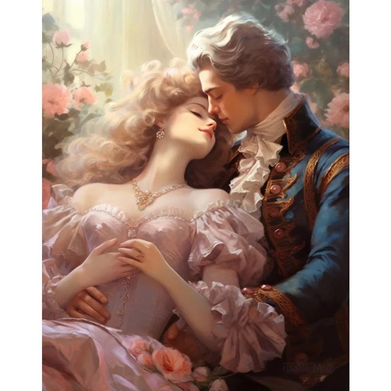 Vintage Romanticism Couple Painting Posters and Prints Canvas Printing Romantic Wall Art Picture for Living Room Home Decor Gift
