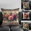 Rose Elegant Cushion Cover Pillowcase Ultra Soft Skin Friendly Fabric Cloud Like Comfort  Concealed Zipper