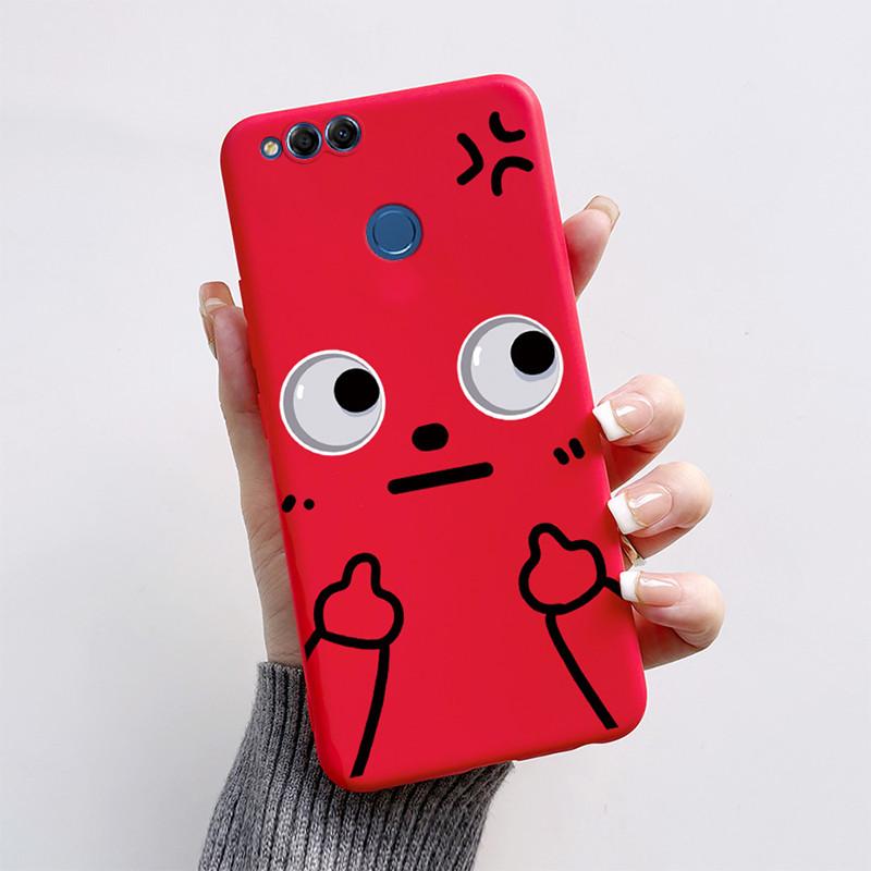 For Honor 7X Case Matte Cover Honor7X 7 X Soft Silicone Cute Cat Cartoon Case For Huawei Honor 7X BND-L21 BND-L22 BND-L24 Coque