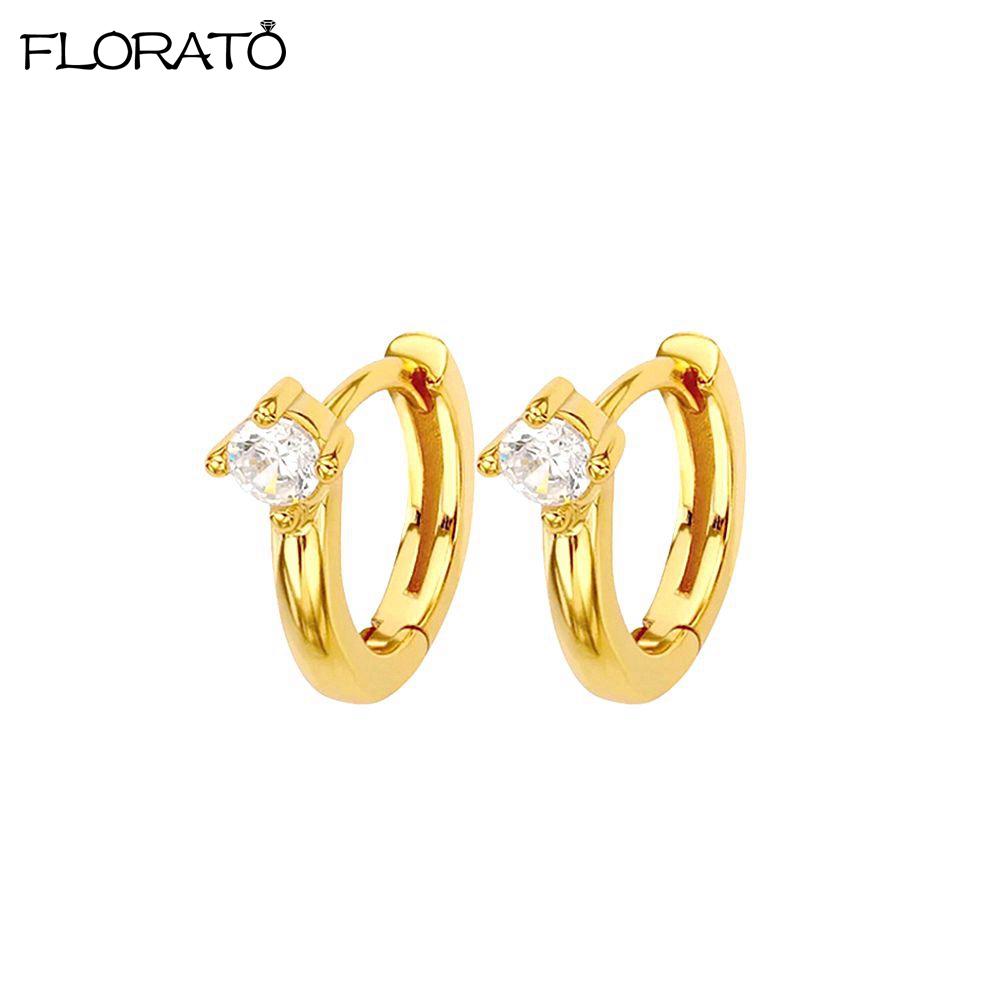 

Ins Minimalism Round Zircon Earrings 925 Sterling Silver Needle Gold Color Small Hoop Earrings for Women Trend Piercing Jewelry