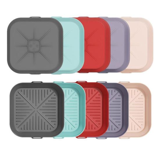 Silicone Air Fryer Liner Round Square Foldable Mat for Baking Food-Grade Basket Non-Stick Heat Resistant Air Fryer Accessories