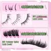 Yawamica Volume Lash Clusters with Bottom Lashes Wispy Eyelash Clusters Built In Spikes 10-16mm Fluffy Cluster Lashes D Curl Individual Lashes with