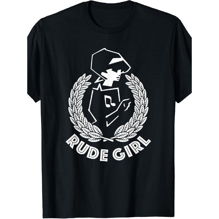 Rude Girl Ska Music T-Shirt - Retro Ska Tee with Iconic Rude Girl Print, Round Neck Casual Shirt Suitable for - Wear, Machine Washable for Ska S чёрный