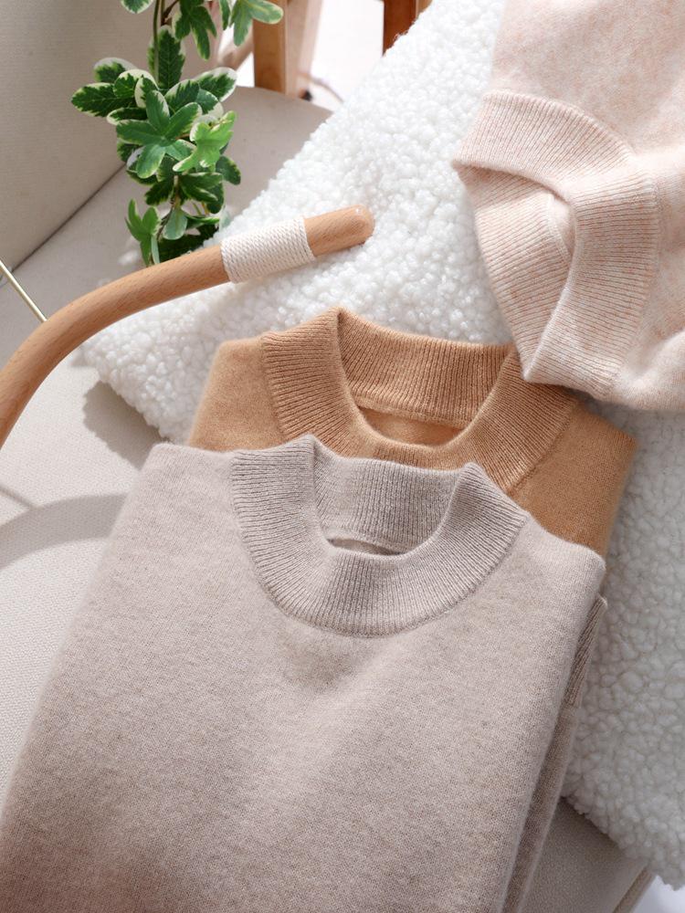 A-Point Children's Pure Wool Sweater - Autumn/Winter Round Neck Pullover for Boys and Girls