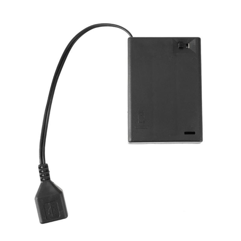 2/3/4/6/8 Slot AA Battery Case Storage Case Box With USB For Building Led Light Kit With Switches for Led Light Kit