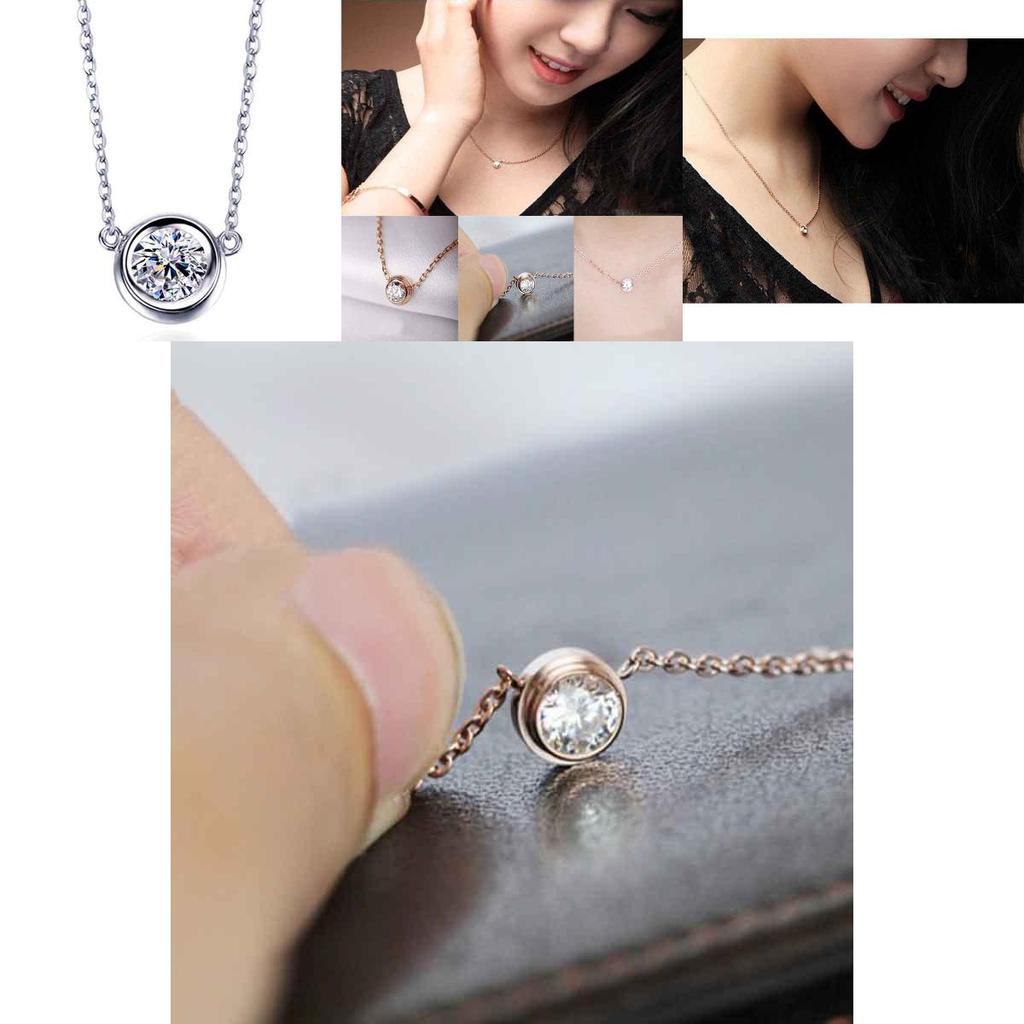 Exquisite Rose Gold Plated Rhinestone Clavicle Chain Pendant For Women