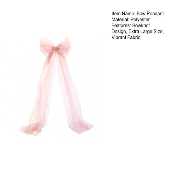 Bow Pendant Long Tail Extra Large Bow Decoration Flexible Tulle Bow Wedding Christmas Party Car Window Lawn Decor