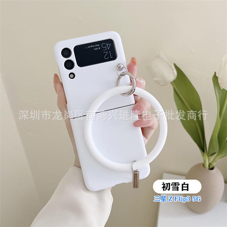Applicable to Samsung Z Flip6 mobile phone case bracelet solid color PC oil injection hard case flip3 folding screen back cover protective case