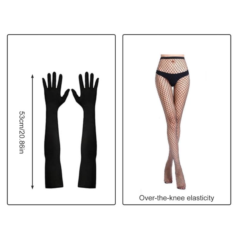 Day of The Deads Costume Sugar Skull Costume Accessories Day Of The Deads Face Tattooed Veil Headbands Fishnet Stockings