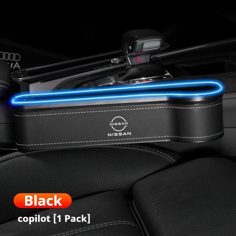 Nissan Nismo Qashqai Juke X-Trail Patrol Note Leaf Altima Maxima Micra DMurano Tiida Rogue Teana Pulsar Car Seat Slot Storage Box