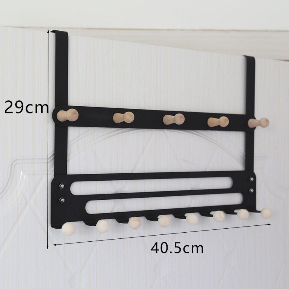 Fashion Metal Door Hook No Punching Double-layers Behind Door Hanger Robe Hook Dormitory Organization