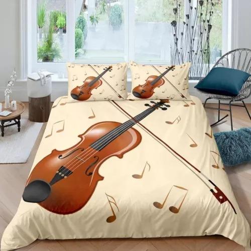 Comforter Violin Bedding Set Decoration Gift Suitable For Children Boys Girls And Adults Warm Soft Comfortable And Breathable