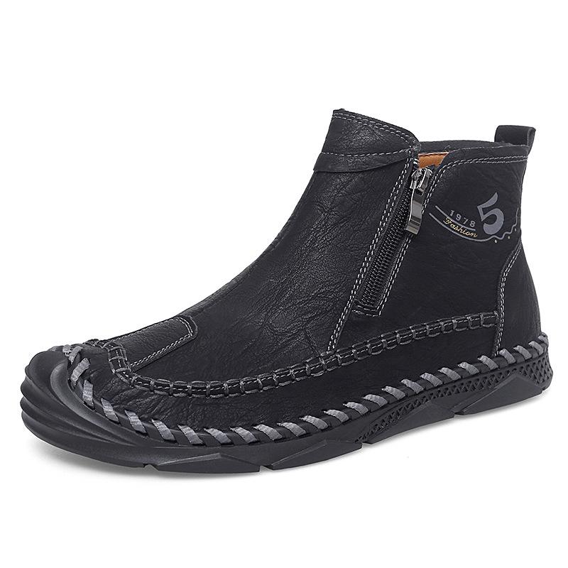 Men s Martin High-Top Motorcycle Workwear Boots - 2025 Autumn/Winter Trendy Casual Short Boots 46