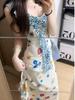 Floral Print Spaghetti Strap Ruffle Vacation Dress for Women - Summer 2026 Yunnan Sichuan Gauze Maxi Dress