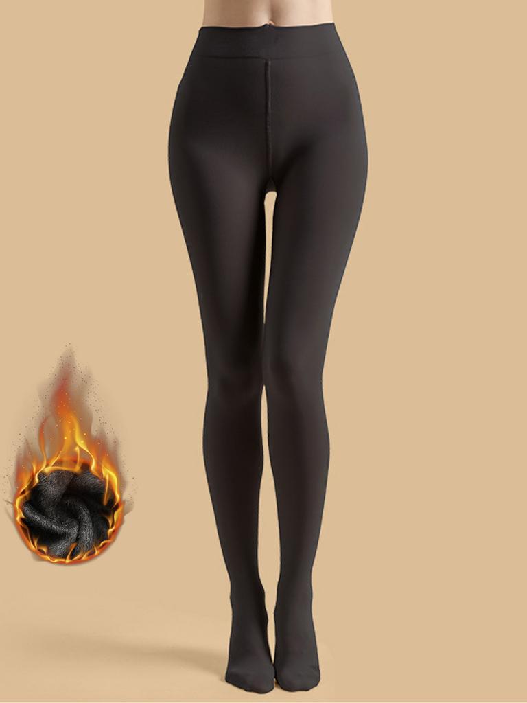 1/2 set of women's opaque fleece warm tight pants, fashionable high elasticity bottom pantyhose
